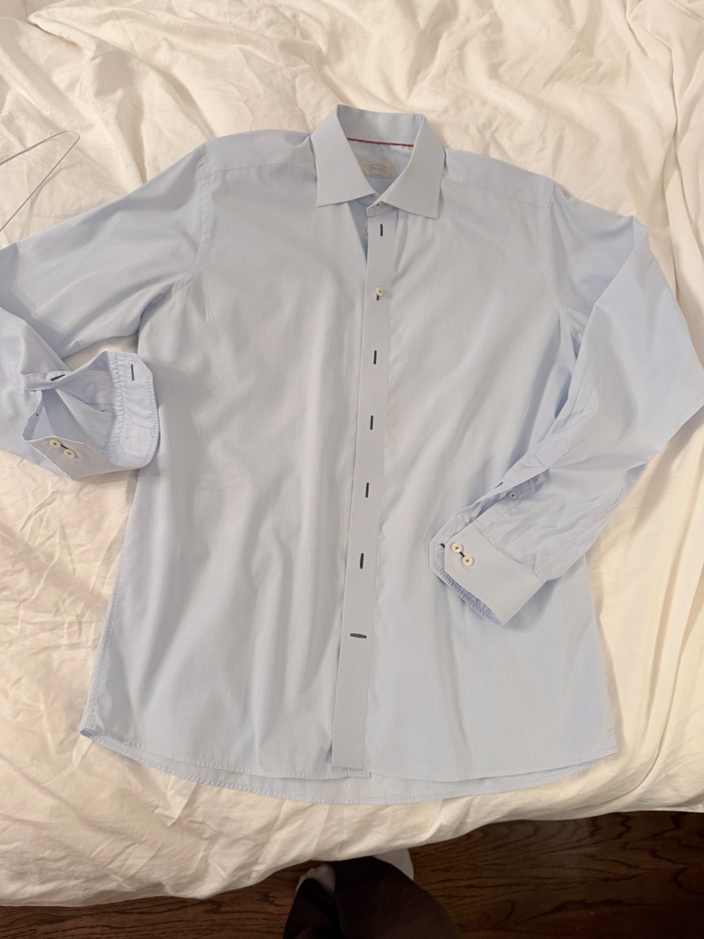 Eton Light Blue Micro-Pattern Dress Shirt